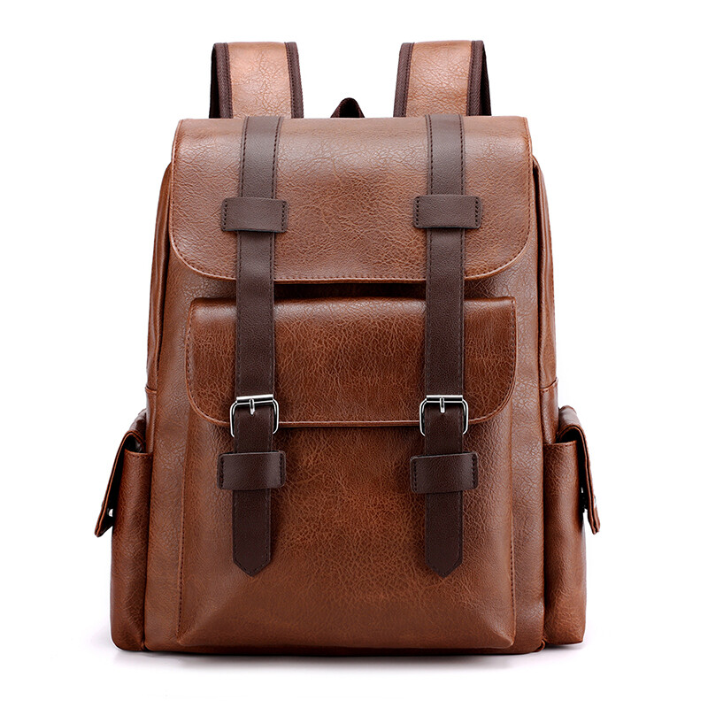 2023 Pánsky batoh z PU kože, veľký batoh na notebook, pánske mochilas, čierny školský batoh pre tínedžerov, chlapcov, hnedý Sac A Dos