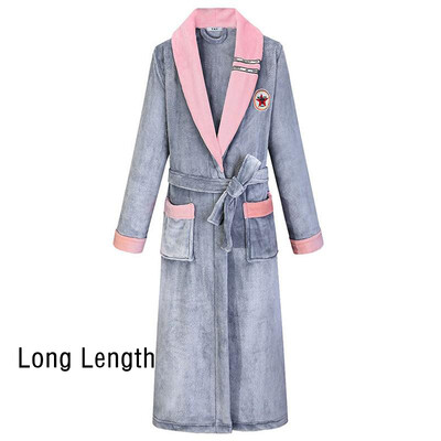 Nagy méretű, 3XL női flanel hálóruha köntös téli meleg kimonó fürdőköpeny laza alkalmi hálóing nappaliruha vastag otthoni viselet