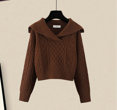 1940-es évek Retro Lazy Stílusú Gyapjú Ruhák Őszi Rövid Személy Felső Félszoknya Kétrészes szett Pamut anyag Kényelmes Alkalmi Stílus