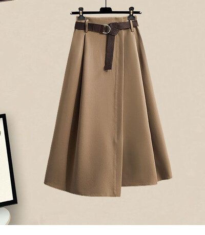 1940-es évek Retro Lazy Stílusú Gyapjú Ruhák Őszi Rövid Személy Felső Félszoknya Kétrészes szett Pamut anyag Kényelmes Alkalmi Stílus