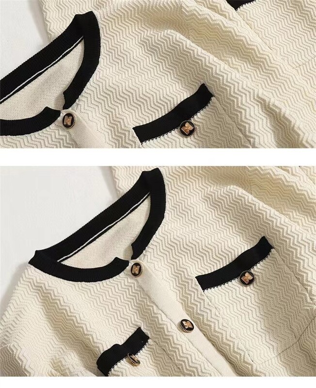 Női pulóver nadrág szett Alkalmi kardigán öltönyök őszi téli hosszú ujjú kötött Franciaország O-nyakú elegancia felsők Elasztikus pulóverek