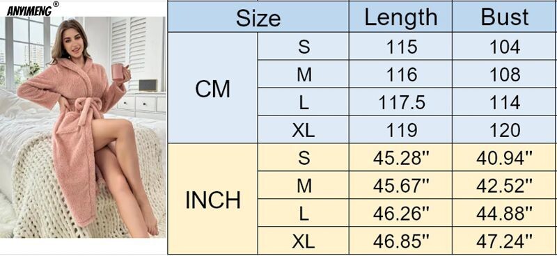 Moteriški žieminiai chalatai Šilti chalatai su gobtuvu Laisvalaikio gobtuvai Chalatai Moteriai Jaukus terminis chalatas Pūkuotas ilgomis rankovėmis Minkšti naktiniai drabužiai