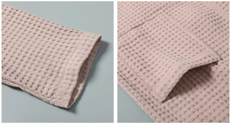 Pamut frottír köntös tavaszra és nyáron vékony reggeli köntös hosszú ujjú gofri fürdőköpeny Hotel szépség fürdőlepedő pároknak