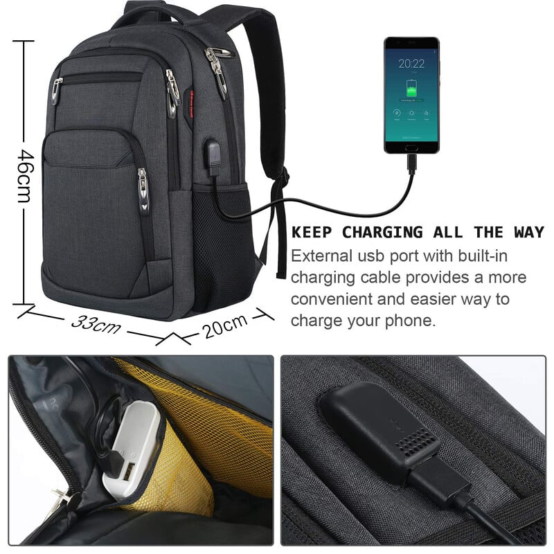 Pánsky batoh, cestovná taška, vonkajšia taška na fotoaparát, čierna, ergonomická taška na notebook, veľká kapacita, horolezecká nepremokavá kabelka