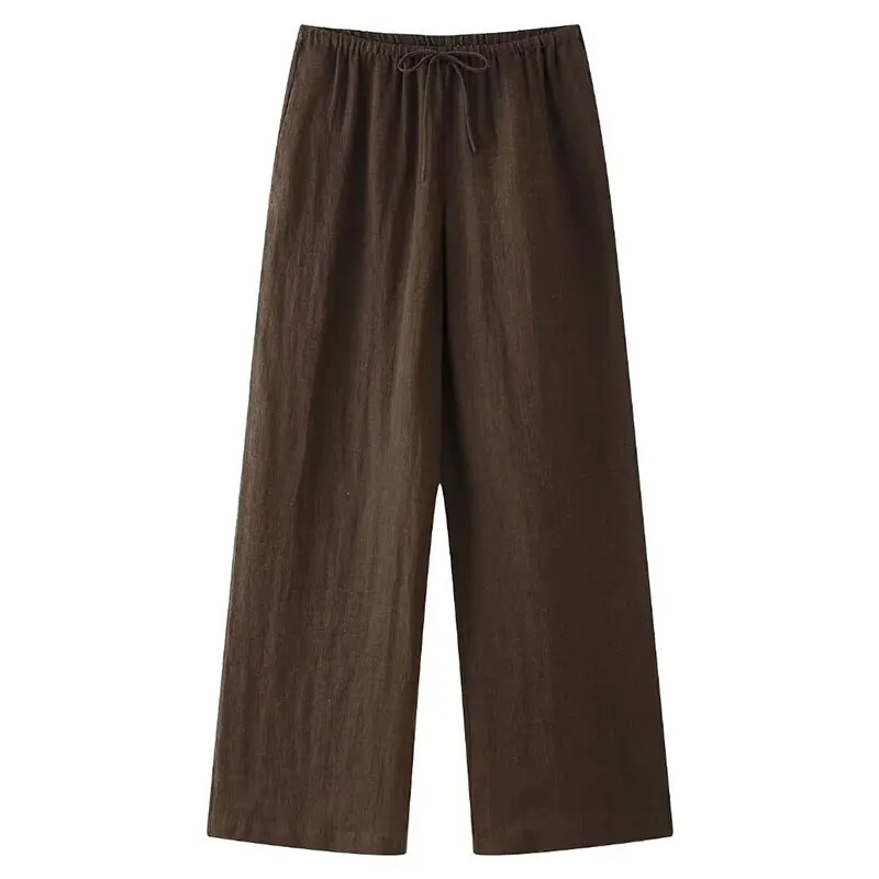 Set cămașă de culoare uni din in, la modă de vară, pentru femei