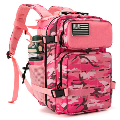 QT&QY 25L/45L тактическа раница за жени/мъже Laser Cut Molle survival Daypack Ученическа чанта Gym раница с двоен държач за чаша