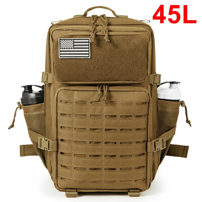 QT&QY 25L/45L taktički ruksak za žene/muškarce Laser Cut Molle Survival Daypack Školska torba Gym Ruksak s dvostrukim držačem za čaše
