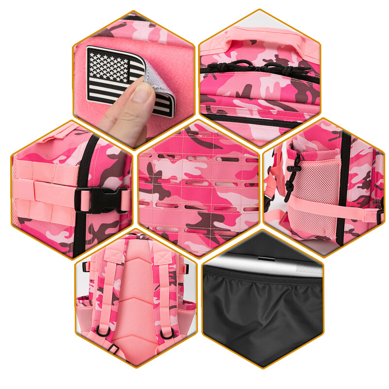 QT&QY 25L/45L taktički ruksak za žene/muškarce Laser Cut Molle Survival Daypack Školska torba Gym Ruksak s dvostrukim držačem za čaše