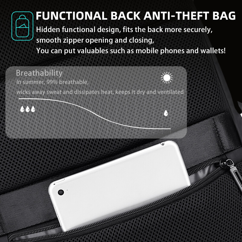 Fenruien Slim 15,6 hüvelykes laptop hátizsák többfunkciós alkalmi üzleti férfi hátizsák USB Charge Divat iskolai hátizsákok Unisex