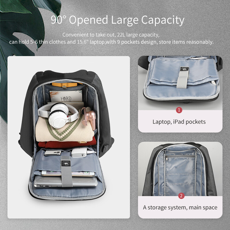Tigernu Vodotesný batoh proti krádeži pre ženy Mochila 15,6-palcový notebook, USB batoh, módny cestovný školský batoh pre ženy