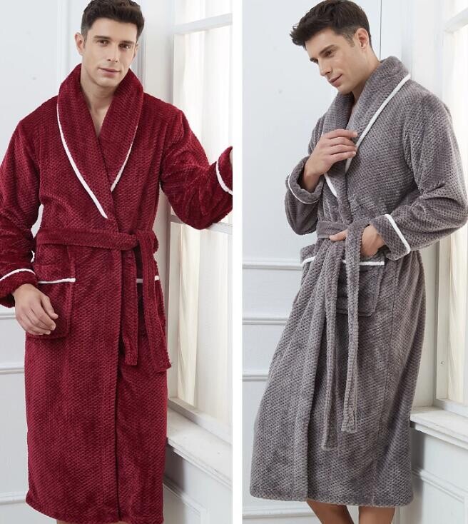 Nadrozmerné 4XL zimné flanelové dlhé párové župany na spanie, hrubé teplé koralové fleecové župany, nočné prádlo, voľné domáce oblečenie, spoločenské oblečenie