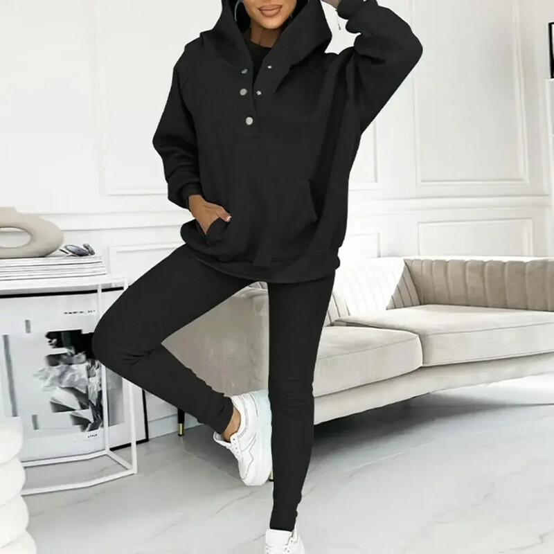 Set 3 piese pentru femei Trening casual, costum sport de toamnă, iarnă, hanorace+ vestă+ pantaloni, haine sportive calde, costum de îmbrăcăminte