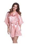 Zīda satīna kāzu līgavas halāts līgavas māsas halāts Ziedu peldmētelis īss kimono halāts Nakts halāts Vannas halāts Modes halāts sievietēm