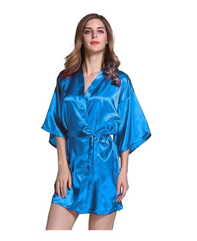 Zīda satīna kāzu līgavas halāts līgavas māsas halāts Ziedu peldmētelis īss kimono halāts Nakts halāts Vannas halāts Modes halāts sievietēm