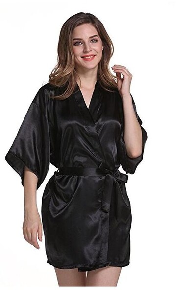 Zīda satīna kāzu līgavas halāts līgavas māsas halāts Ziedu peldmētelis īss kimono halāts Nakts halāts Vannas halāts Modes halāts sievietēm