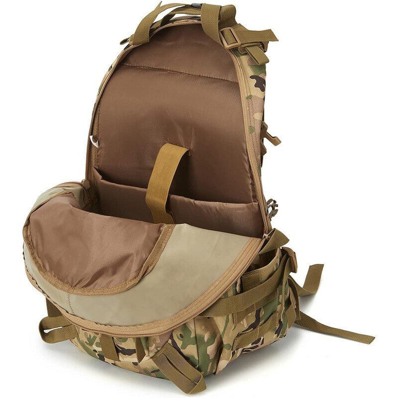 Taktický batoh QT&QY 40L pre mužov, kempingové, turistické, reflexné, outdoorové, cestovné tašky, prežitie, lezenie, taška Molle