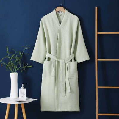 Jesenné dámske 100% bavlnené kimono župan pre družičky, ženské sexy vaflové župany, domáci župan, nevesta, svadobný peignoir