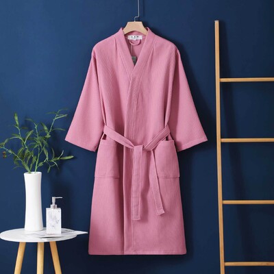 Jesenné dámske 100% bavlnené kimono župan pre družičky, ženské sexy vaflové župany, domáci župan, nevesta, svadobný peignoir