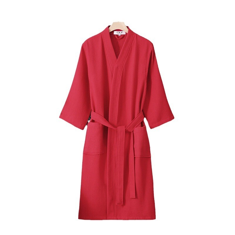 Jesenné dámske 100% bavlnené kimono župan pre družičky, ženské sexy vaflové župany, domáci župan, nevesta, svadobný peignoir