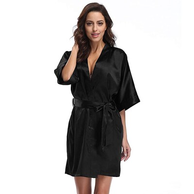 Červená nevesta družičky Svadobný župan Dámske pyžamá Letná nočná košeľa Ležérny kimono župan Šaty Sexy krátka nočná košeľa Domáce oblečenie