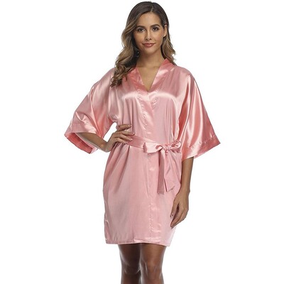 Červená nevesta družičky Svadobný župan Dámske pyžamá Letná nočná košeľa Ležérny kimono župan Šaty Sexy krátka nočná košeľa Domáce oblečenie