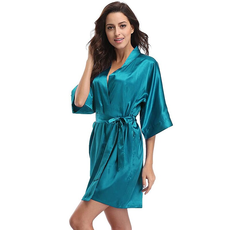 Červená nevesta družičky Svadobný župan Dámske pyžamá Letná nočná košeľa Ležérny kimono župan Šaty Sexy krátka nočná košeľa Domáce oblečenie