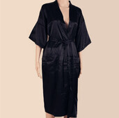 ČIERNY pánsky župan, výpredaj, kimono z umelého hodvábu, župan, nočná košeľa, pyžamo, veľkosť SML, XL, XXL, XXXL, ZhM01D