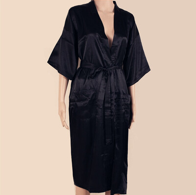 ČIERNY pánsky župan, výpredaj, kimono z umelého hodvábu, župan, nočná košeľa, pyžamo, veľkosť SML, XL, XXL, XXXL, ZhM01D
