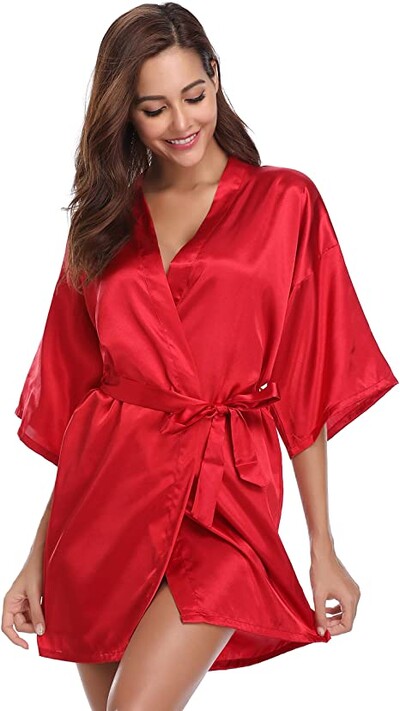 Noua halat kimono din matase Halat de baie pentru femei Robe de domnisoara de onoare din matase Robe sexy bleumarin Robe din satin Robe de toaleta pentru doamne