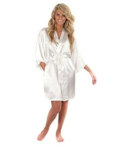 Szexi nagy méretű műselyem szatén éjszakai kimonó köntös rövid fürdőköpeny, tökéletes esküvői menyasszony koszorúslány köntös pongyola WY-01