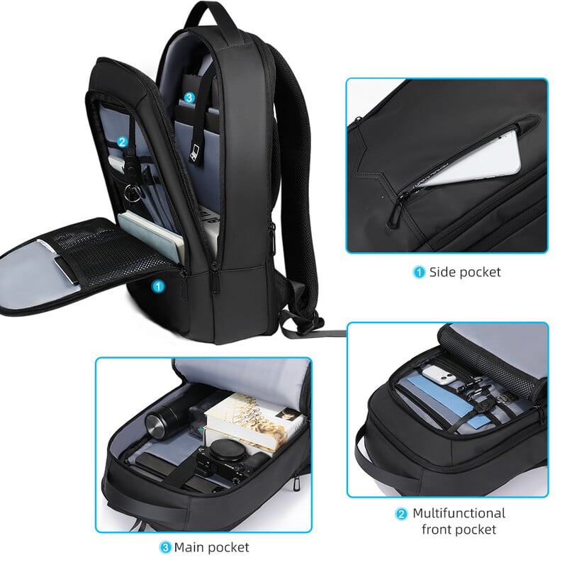 Heroic Knight Slim Man Laptop Backpack Waterproof School Bag with USB Charging For Chlapci Teenagers Luxury Batoh Men's On Work