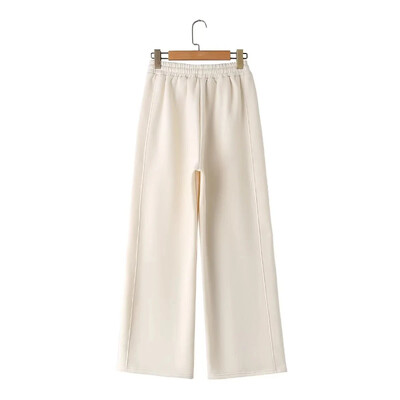 Divatos, 2024-es női Zip Bomber pulóver vagy sztreccs magas derekú plüss nadrág, sokoldalú, kétrészes női készlet