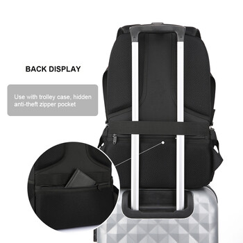 ravel 16 17,3-инчов лаптоп швейцарска раница USB зареждане Anti-Theft Business Luggage Daypack for Men Women College College School Bag