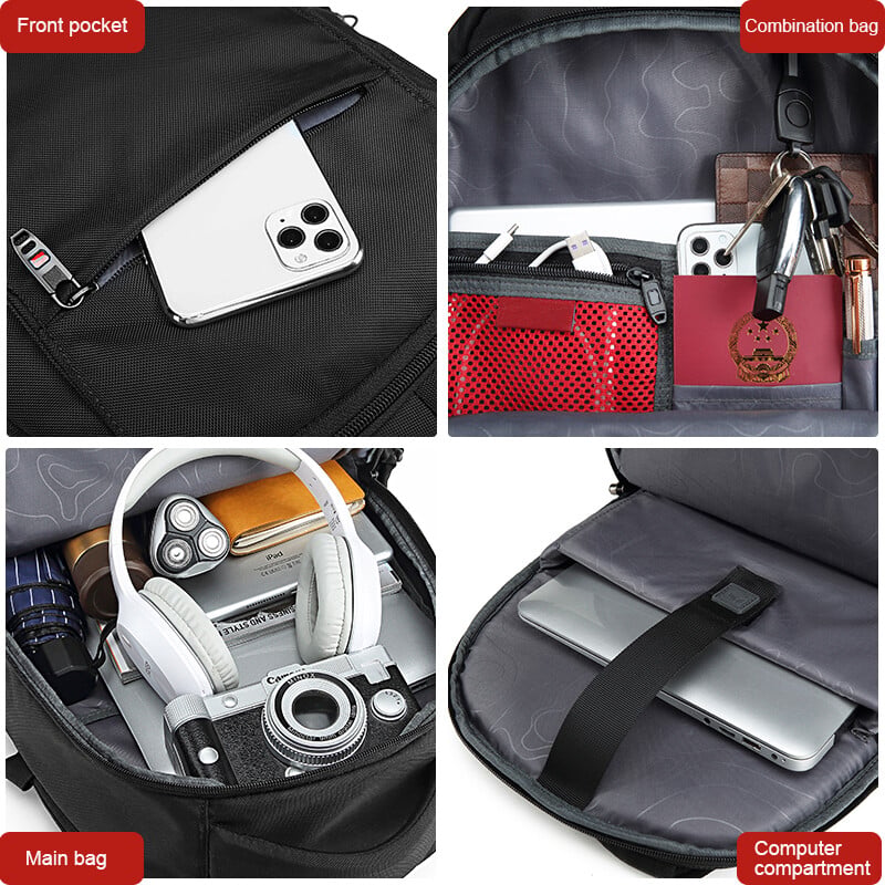 Ravel 16 17,3-palcový batoh na notebook s USB nabíjaním a ochranou proti krádeži, pracovný batoh na batožinu pre mužov a ženy, školská taška