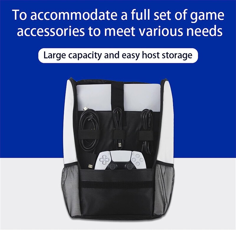 Ceļojumu uzglabāšanas rokassomas mugursoma PS5 konsolei Luksusa aizsargājoša soma Roktura soma PS5 komplektam Ceļojumu pārnēsāšanas soma