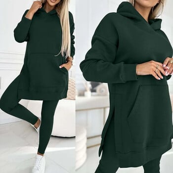 Casual Two Piece Σετ Γυναικεία ρούχα Streetwear 2024 Summer Sports Leisure Μακρυμάνικα Hoodie Παντελόνι με χοντρό κάτω μέρος Γυναικείο κοστούμι