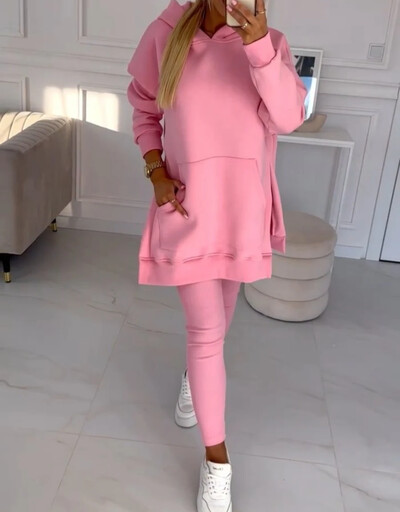 Casual Two Piece Σετ Γυναικεία ρούχα Streetwear 2024 Summer Sports Leisure Μακρυμάνικα Hoodie Παντελόνι με χοντρό κάτω μέρος Γυναικείο κοστούμι