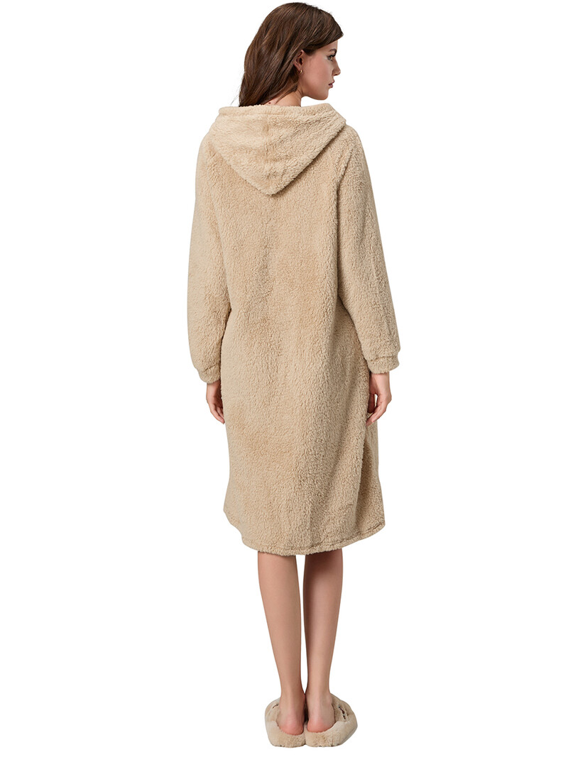 Naiste hommikumantel hommikumantel, nööbid, taskud, flanellist kapuutsiga hommikumantel hotelli spaapeol, kimonorüü