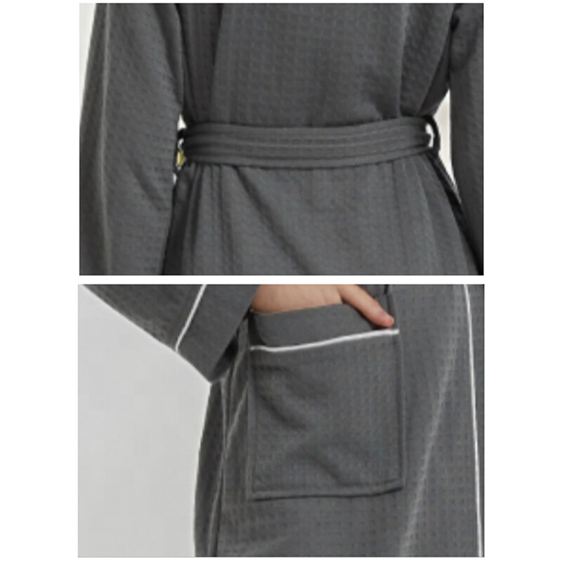 Puha frottír törölköző páros fürdőköpeny, hosszú köntös, női pongyola, hosszú ujjú vízfelvevő alvási társalgó hálóing zsebbel