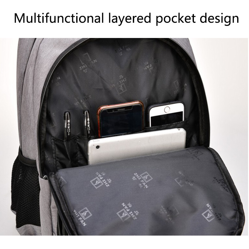 Veľkokapacitný pánsky batoh na notebook 15,6" Oxford sivý, pevný, stredoškolský, tašky, dospievajúci, vysokoškolský, batoh na batoh pre študentov, multifunkčný batoh