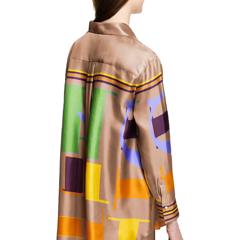 CHCH laza geometriájú ing nadrág szett női nyomott szatén kétrészes felsők széles szárú nadrág 2024 alkalmi kétrészes szett