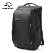 Kingsons Men 15,6/17,3 palcový notebook Business Backpack Muž Proti krádeži Cestovná taška USB Nabíjanie Vodotesný batoh pre dospievajúcich