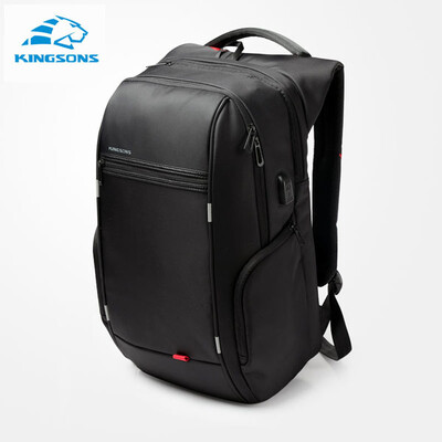 Kingsons Men 15,6/17,3 palcový notebook Business Backpack Muž Proti krádeži Cestovná taška USB Nabíjanie Vodotesný batoh pre dospievajúcich