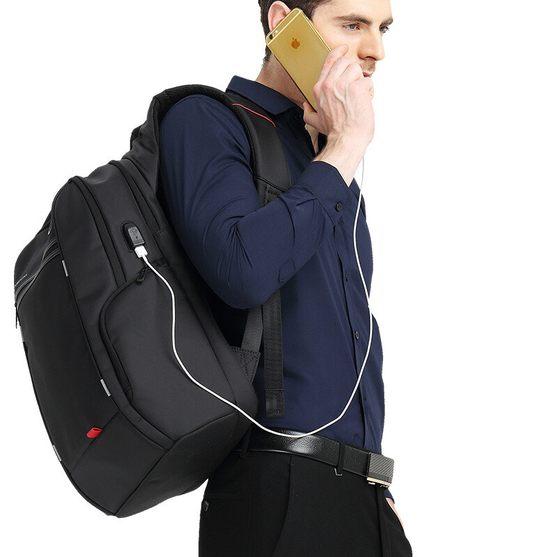 Kingsons Men 15,6/17,3 palcový notebook Business Backpack Muž Proti krádeži Cestovná taška USB Nabíjanie Vodotesný batoh pre dospievajúcich