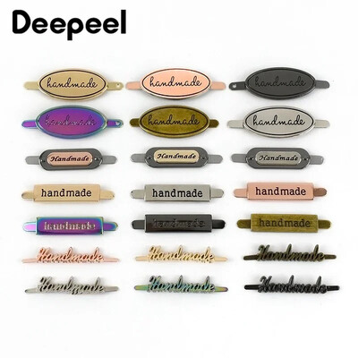 10 buc. Deepeel 35/40mm Etichete de sac metalice lucrate manual Etichete decorative de artizanat pentru catarame de poșetă Hardware DIY Accesorii pentru genți de cusut