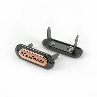 10 τμχ Deepeel 35/40mm Χειροποίητη Μεταλλική Τσάντα Ετικέτα Χειροτεχνίας Διακοσμητικές Ετικέτες για πόρπες Πορτοφόλια Αξεσουάρ DIY εξαρτήματα για σακούλες ραπτικής