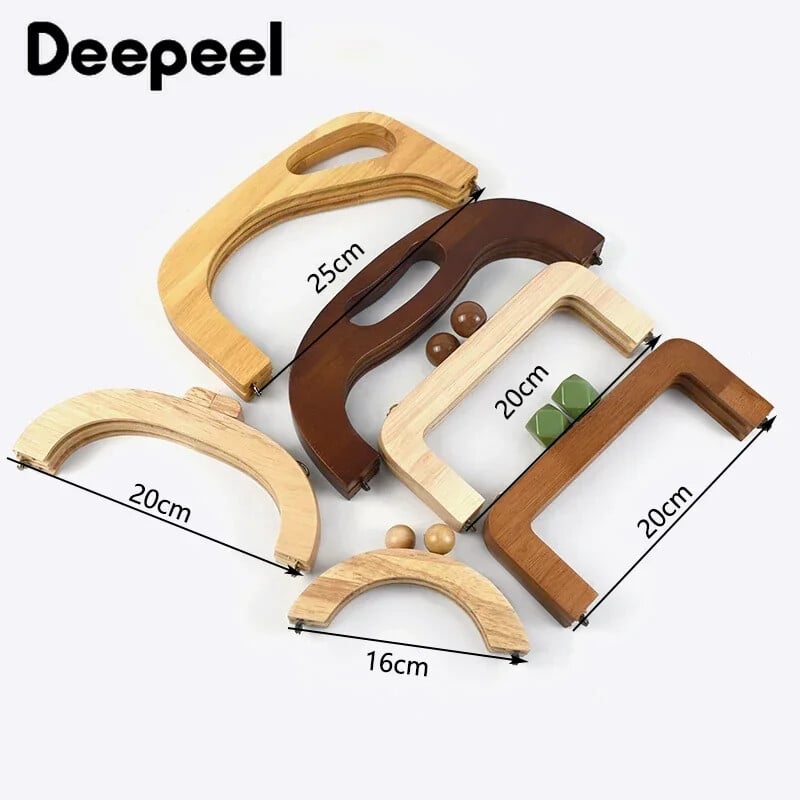 1 db Deepeel 14-28 cm-es fa táska fogantyús táskák zárható csók kapcsos pénztárca keretek zár csatok fogantyúk barkács varrókonzolok kiegészítők
