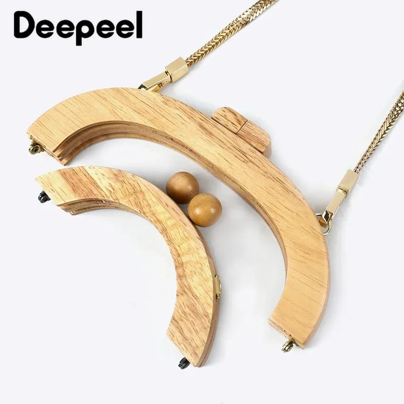 1 db Deepeel 14-28 cm-es fa táska fogantyús táskák zárható csók kapcsos pénztárca keretek zár csatok fogantyúk barkács varrókonzolok kiegészítők