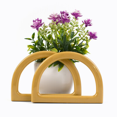 2/5 τμχ Deepeel 12cm Σχήμα D Τσάντα Πλαστική λαβή Μόδα Γυναικεία Πορτοφόλι Πλαίσιο Υφαντή-τσάντα Ανταλλακτικές λαβές Αξεσουάρ υλικού