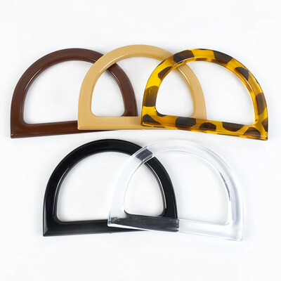 2/5 τμχ Deepeel 12cm Σχήμα D Τσάντα Πλαστική λαβή Μόδα Γυναικεία Πορτοφόλι Πλαίσιο Υφαντή-τσάντα Ανταλλακτικές λαβές Αξεσουάρ υλικού